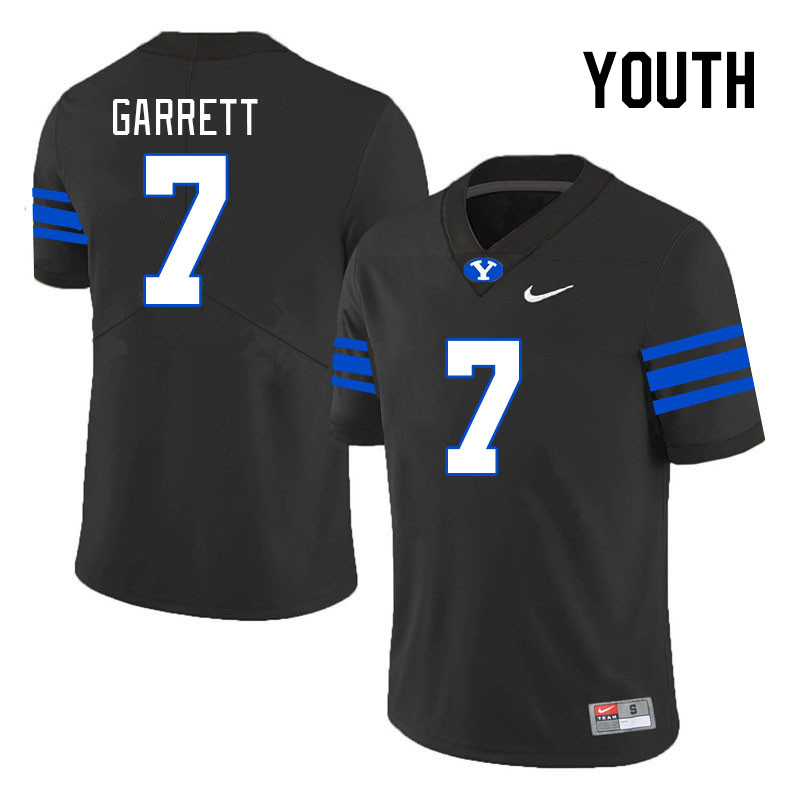 Youth #7 Kamden Garrett BYU Cougars College Football Jerseys Stitched Sale-Black
